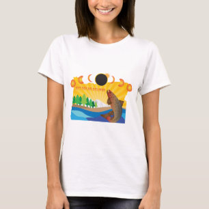 2017 Solar Eclipse Across Oregon Map Illustration T-Shirt