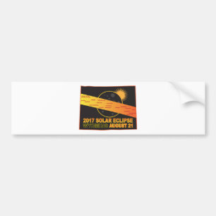 2017 Solar Eclipse Across Wyoming Cities Map Bumper Sticker