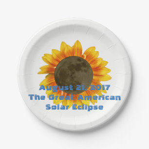 2017 Solar Eclipse, Sunflower Edition Paper Plate