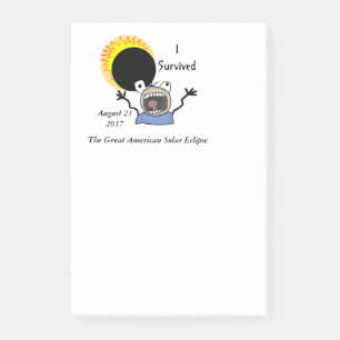 2017 Solar Eclipse Survival Edition Post-it Notes