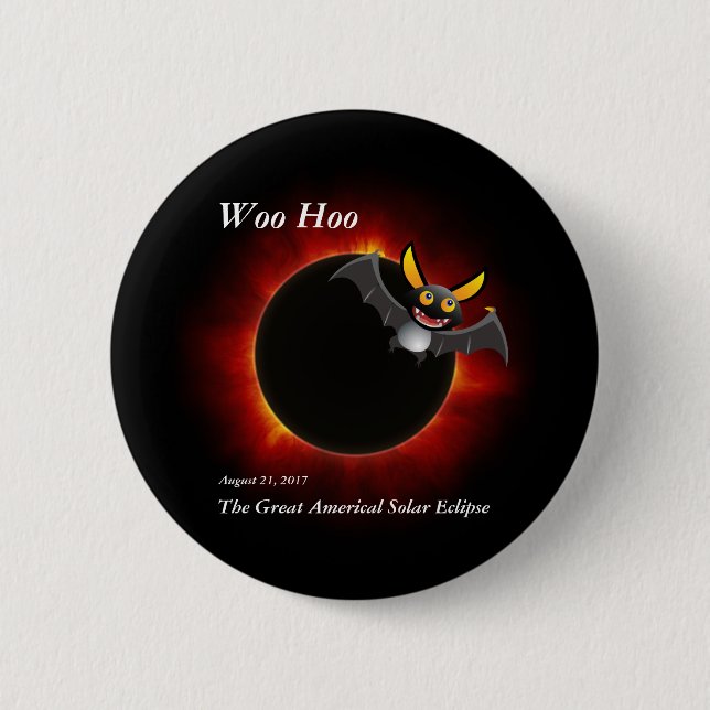 2017 Solar Eclipse, Vampire Edition 6 Cm Round Badge (Front)