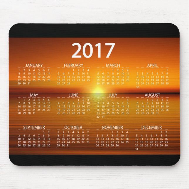2017 Sunset Calendars Mouse Pad (Front)