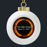 2017 Total Solar Eclipse Ceramic Ball Christmas Ornament<br><div class="desc">The first total solar eclipse crossing the United States since 1991 is coming on August 21,  2017. Enjoy and commemorate this special celestial event.</div>