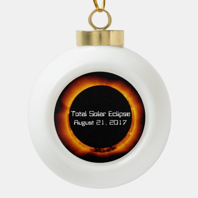 2017 Total Solar Eclipse Ceramic Ball Christmas Ornament (Front)