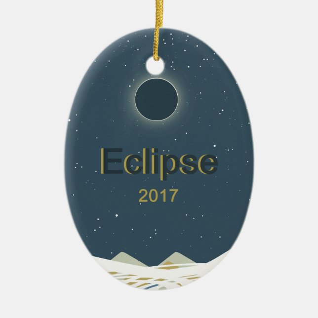 2017 Total Solar Eclipse Ceramic Tree Decoration (Front)
