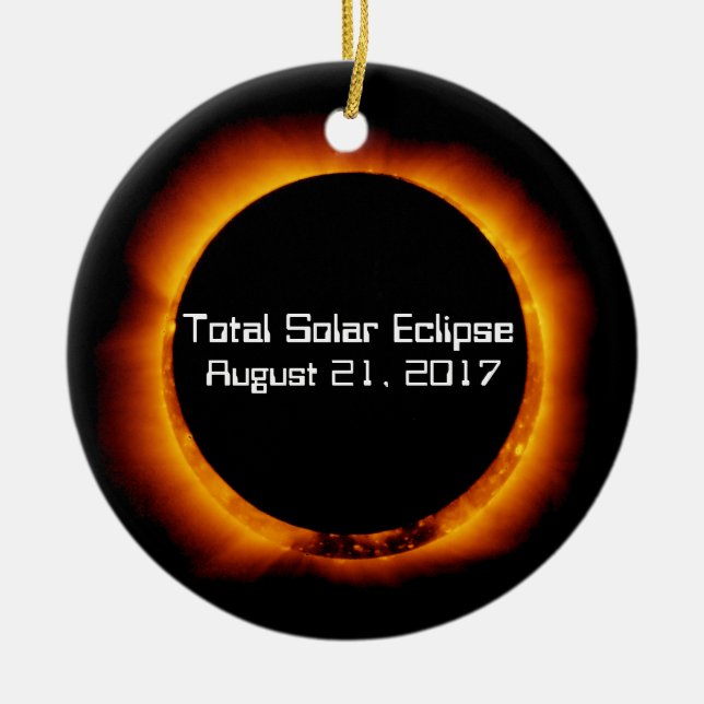 2017 Total Solar Eclipse Ceramic Tree Decoration (Front)