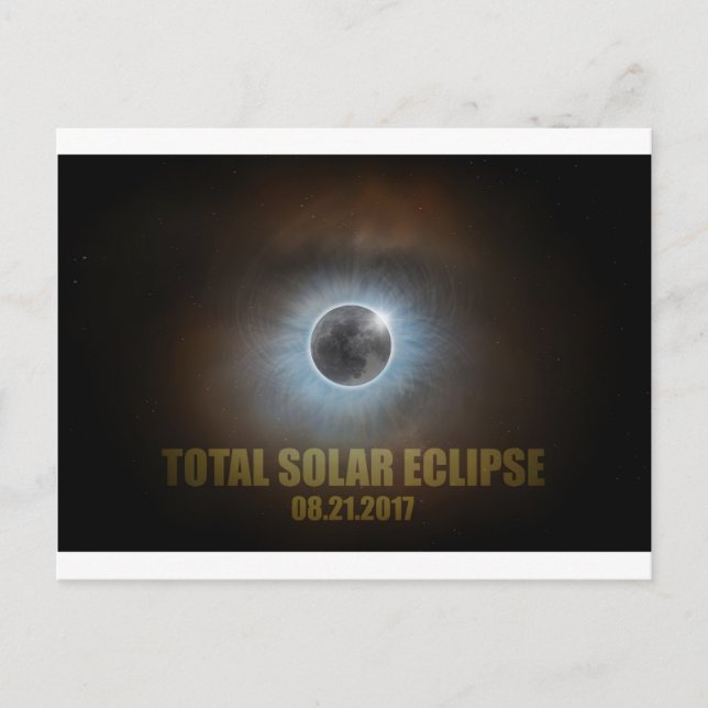 2017 Total Solar Eclipse Corona Text Colour Postcard (Front)