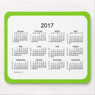 2017 Yellow Green 52 Weeks Calendar by Janz Mouse Pad