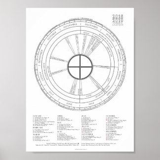 2018-2019 Colour-the-Year Liturgical Calendar NEW! Poster