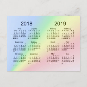 2018-2019 School Year Mini Calendar by Janz Postcard