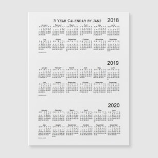 2018-2020 White Smoke 3 Year Calendar by Janz