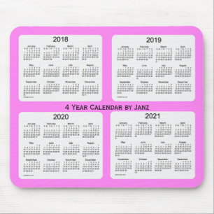 2018-2021 Violet 4 Year Calendar by Janz Mouse Pad