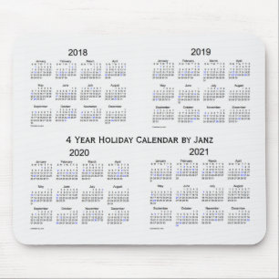 2018-2021 White Smoke Holiday Calendar by Janz Mouse Pad