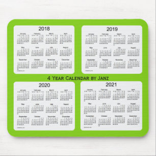 2018-2021 Yellow Green 4 Year Calendar by Janz Mouse Pad