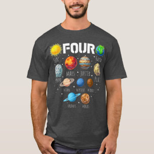 2018 4 Year Old Outer Space 4th Birthday Party Sol T-Shirt