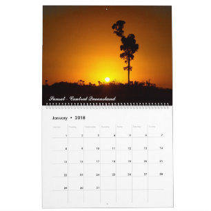 2018 Australian sunset calendar
