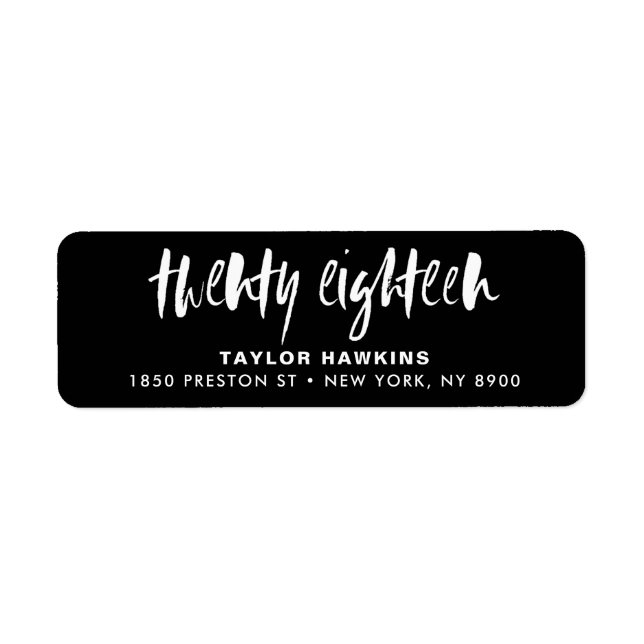 2018 Brush Typography Graduation Return Address Label (Front)