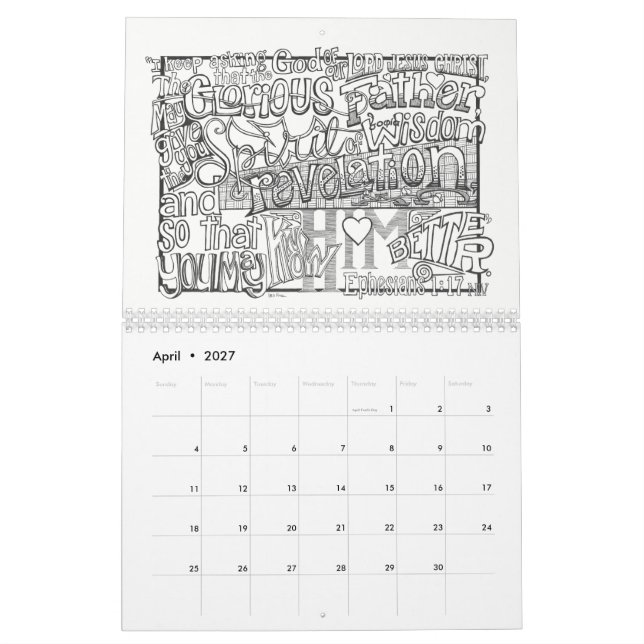 2018 CALENDAR Colouring Scriptures (Apr 2027)