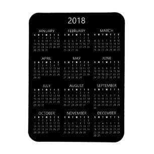 2018 Calendar Magnet - Black