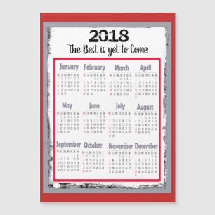 2018 Calendar Magnetic Card for your Refrigerator