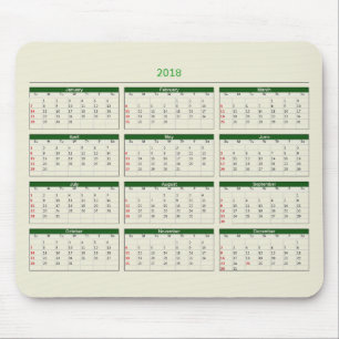2018 Calendar Mouse Pad