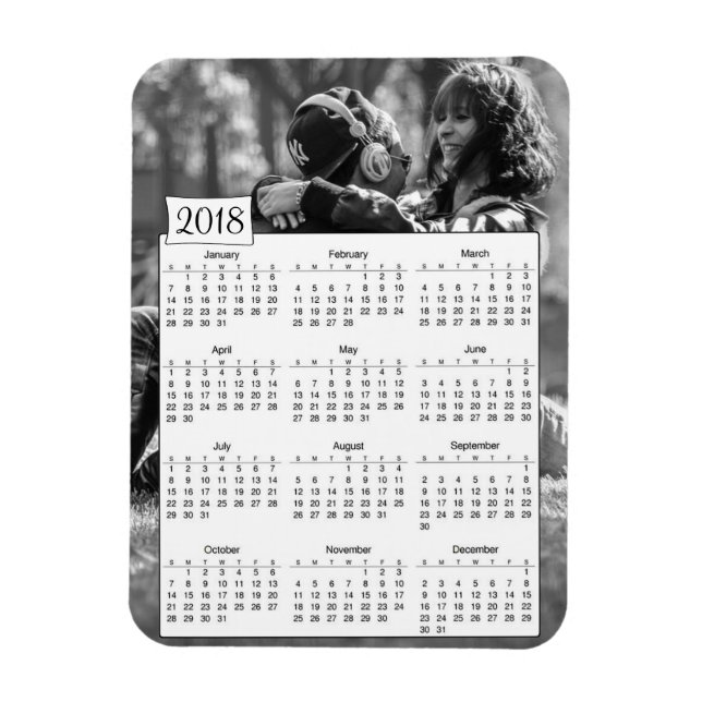 2018 Calendar Personalised Romantic Photo Magnet (Vertical)
