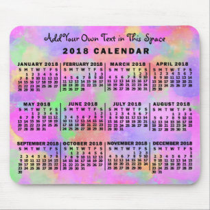 2018 Calendar (See Description for New Version) Mouse Pad