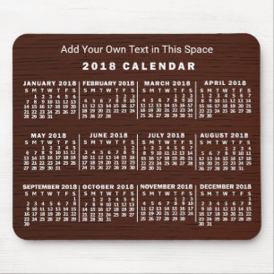 2018 Calendar (See Description for New Version)  Mouse Pad