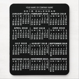 2018 Calendar (See Description for New Version) Mouse Pad
