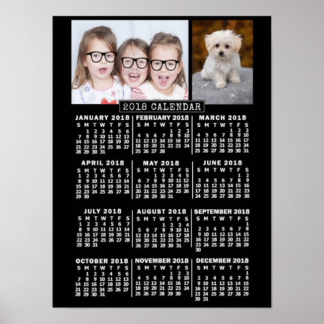 2018 Calendar (See Description for New Version)  Poster (Front)