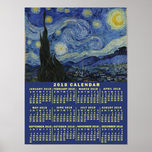 2018 Calendar (See Description for New Version)  Poster (Front)