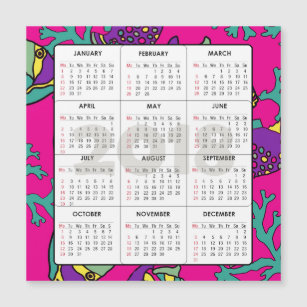 2018 Calendar Square Magnetic Fish and Coral