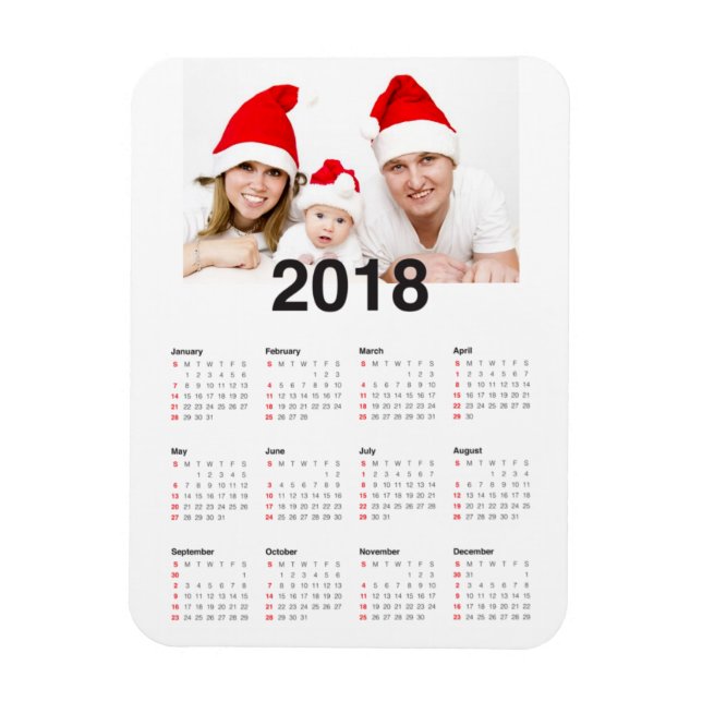 2018 Calendar with Photo Magnet (Vertical)