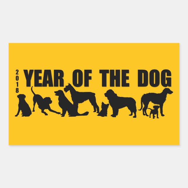 2018 Chinese New Year of The Dog Rectangular S Sticker (Front)