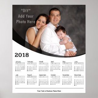 2018 DIY Custom Photo Calendar Poster