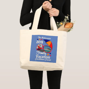 2018 Family Vacation  Cruise Graphic Personalised Large Tote Bag