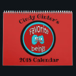 2018 Favourite Beings Autism Charity Calendar<br><div class="desc">Cindy Ginter's favourite beings collection has been created to donate to Autism Speaks.   See all my t-shirts,  posters,  etc. in my favourite beings collection.  Favourite beings are characters created to do some of our most cherished things with one another!!</div>