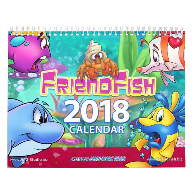 2018 FriendFish Calendar cartoon fish (Cover)