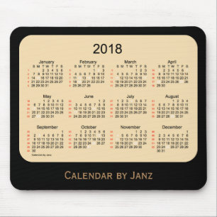 2018 Holiday 52 Week Black Wheat Calendar by Janz Mouse Pad