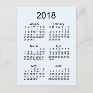 2018 Mini 6 Month Calendar Postcard