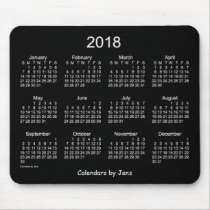 2018 Neon White Calendar by Janz Mouse Pad