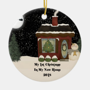 2018 New Home Christmas Ceramic Ornament