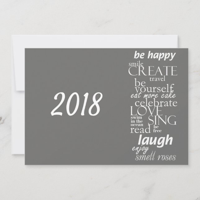 2018 New year motivational inspirational Holiday Card (Front)
