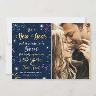 2018 New year pregnancy announcement card