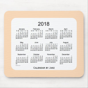 2018 Peach Puff Calendar by Janz Mousepad