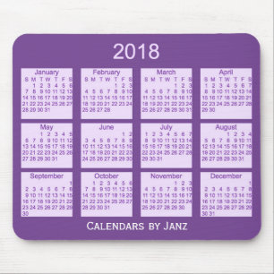2018 Purple Boxed Calendar by Janz Mouse Pad