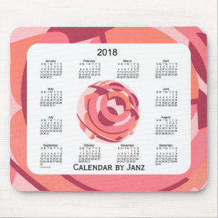 2018 Red Art Deco Framed Calendar by Janz Mouse Pad