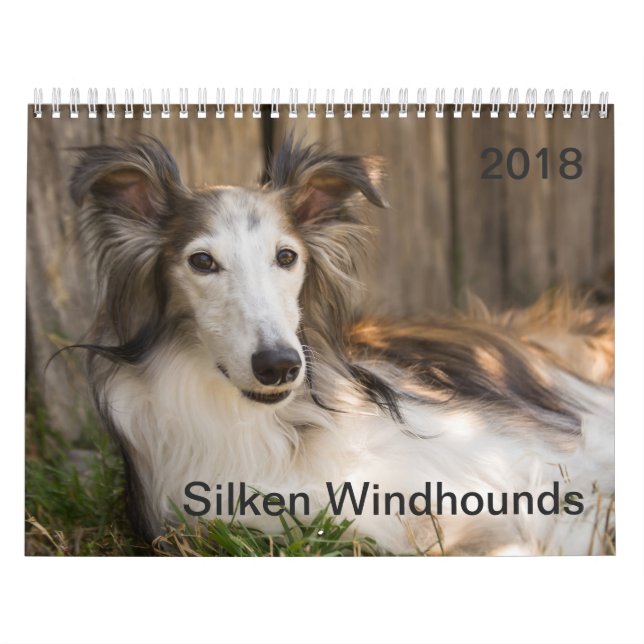 2018 Silken Windhounds (Reclining) Calendar (Cover)