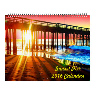 2018 Sunset Pier Wall Calendar