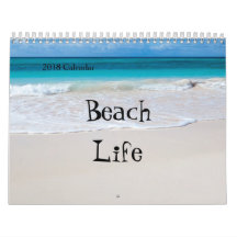 2018 Twelve Month Calendar -Various Beach Scenes